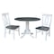 International Concepts Round 42 in. Dual Drop Leaf Dining Table with 2 Splat Back Chairs - 3 Piece Dining Set, 42 in W K05-42DP-C170P - alternate 1